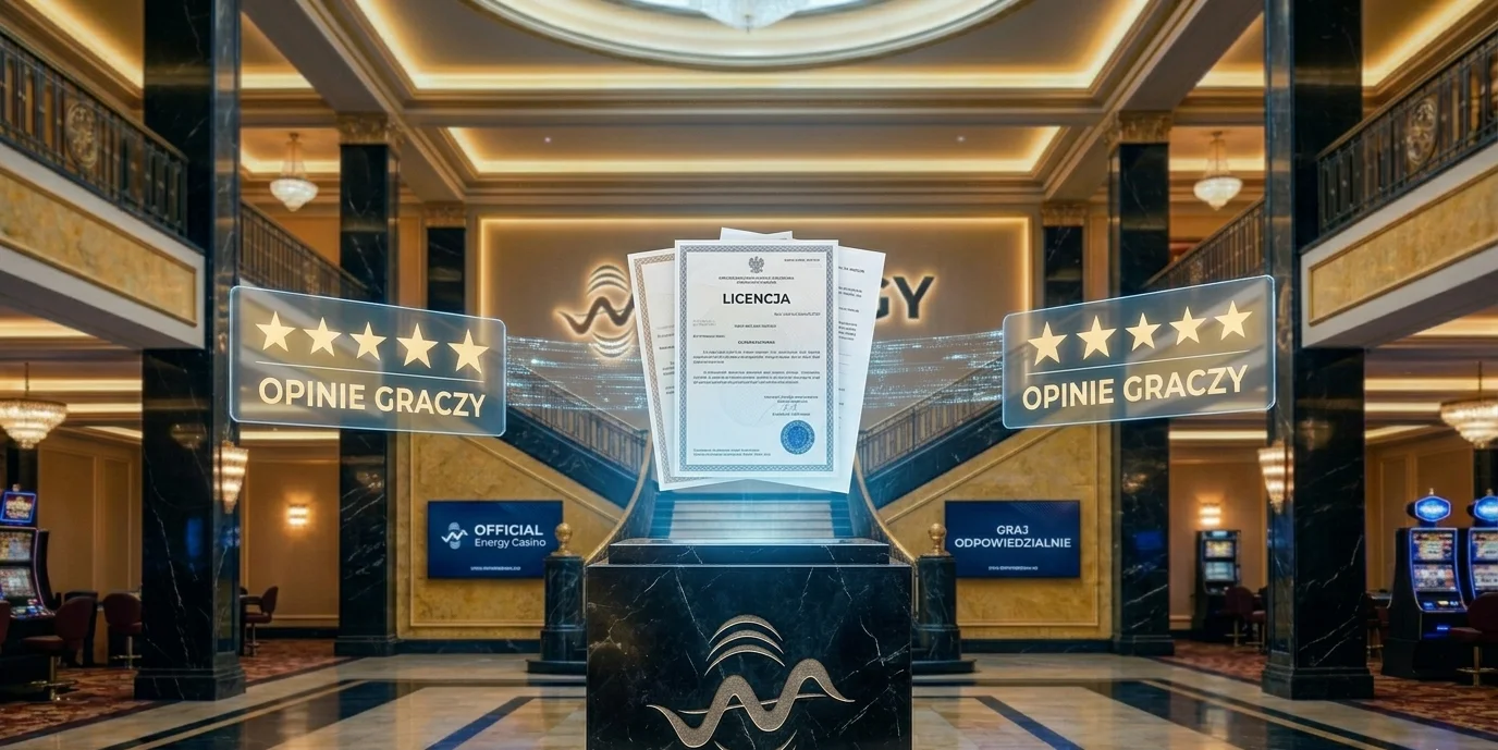Licencje i opinie graczy Energy Casino na ekranie głównym