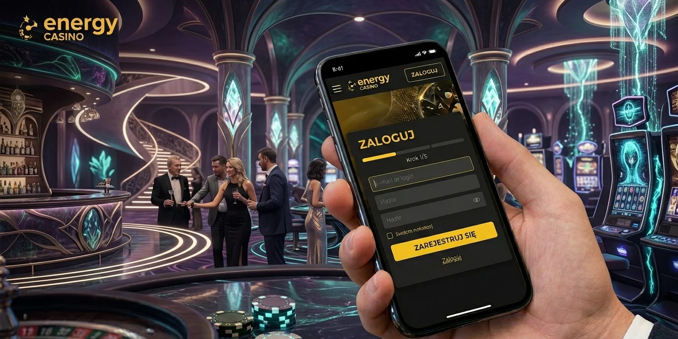 Logowanie do Energy Casino z aktywnymi darmowymi spinami