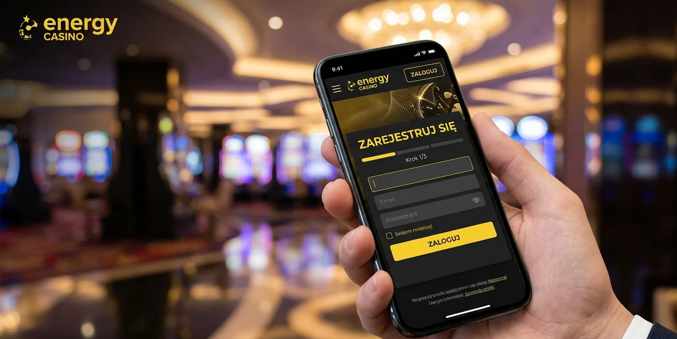 Formularz rejestracji nowego konta Energy Casino na telefonie