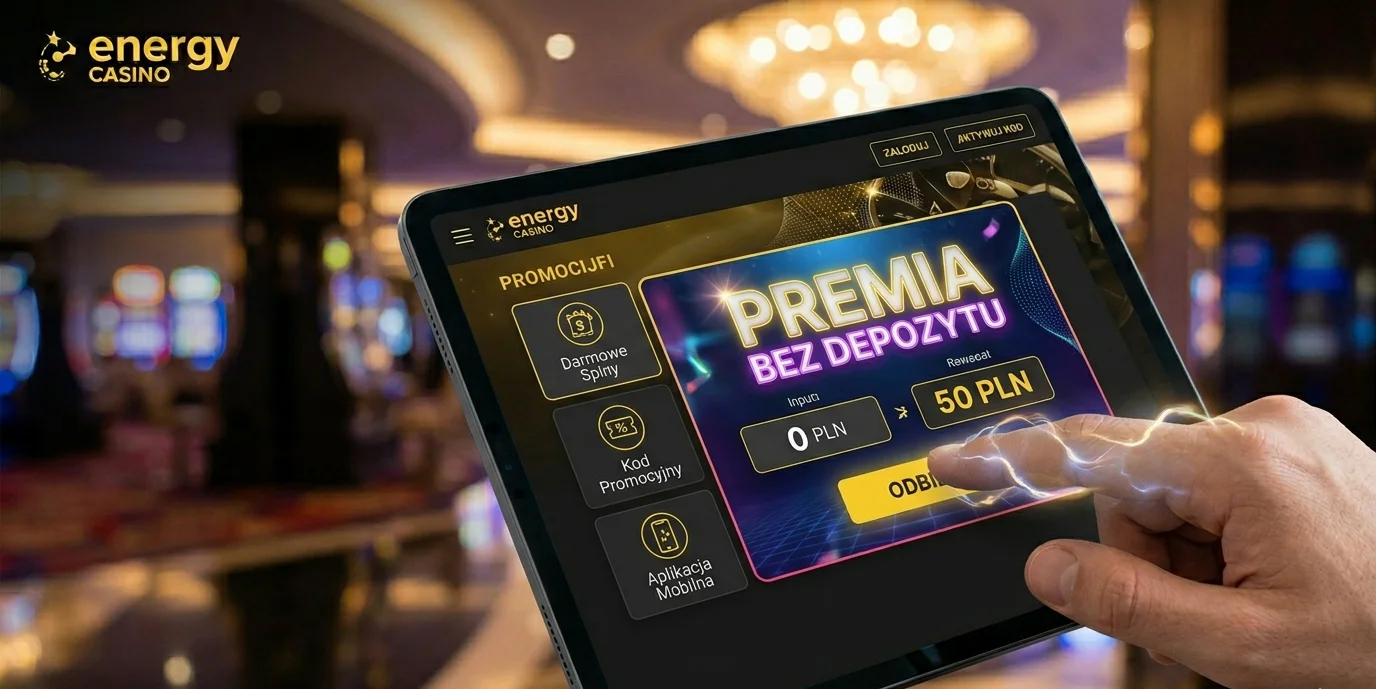 Bonus bez depozytu w Energy Casino na ekranie tabletu